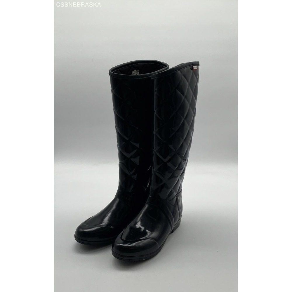 Hunter Black Quilted Winter Rain Boots